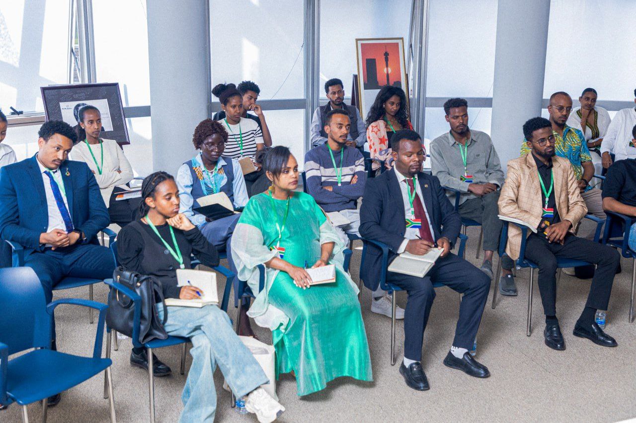 Young participants engaged in a Connect to the World program session in Addis Ababa