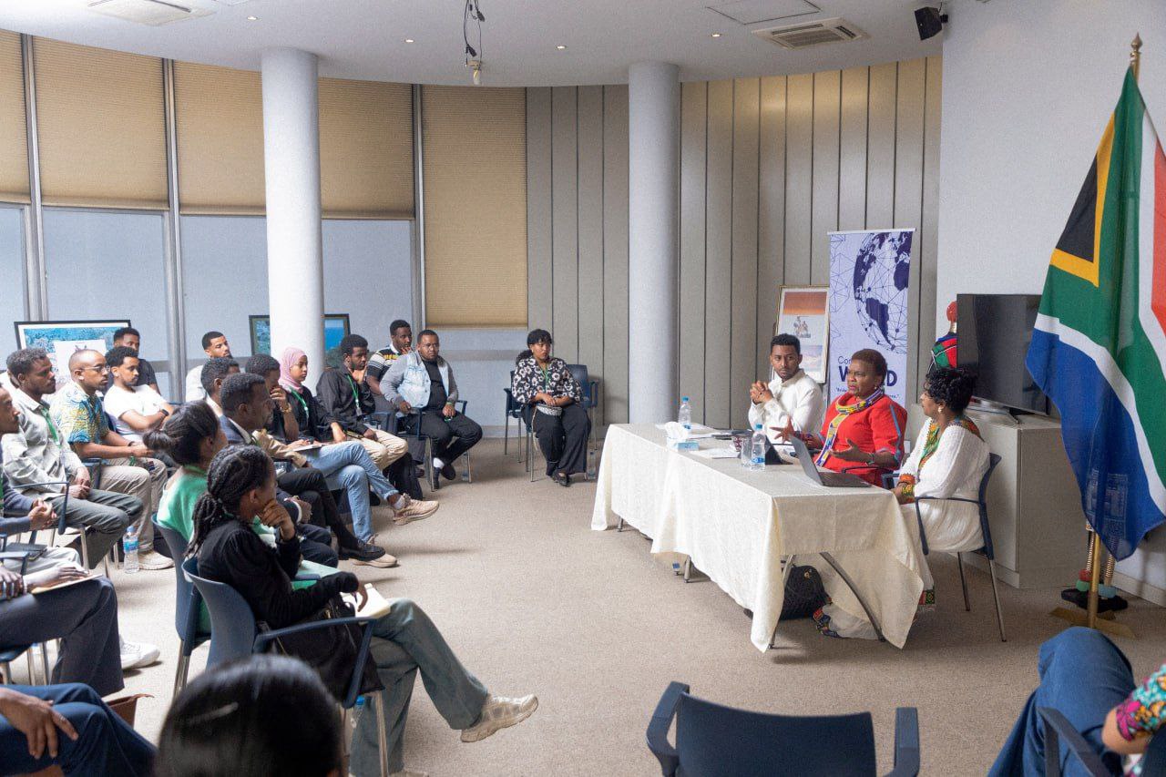 Participants and speakers gathered at the Embassy of South Africa dialogue session in Addis Ababa
