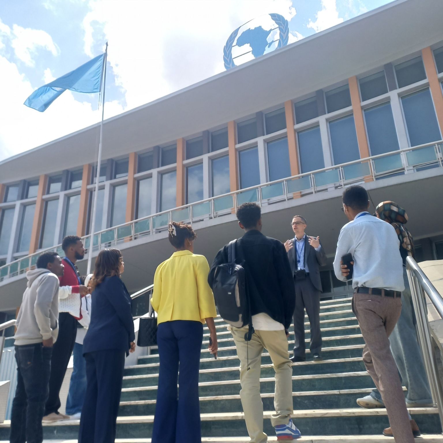 Connect to the World participants outside the UN Economic Commission for Africa building in Addis Ababa